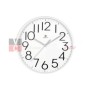 Lowell 00712B Orologio da parete con sfondo bianco, Cornice Bianca, Movimento silenzioso continuo, Diametro 25 cm
