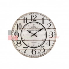 Lowell 21455 Orologio da parete Antichizzato "London Bond Street", Cassa in MDF, Diametro 34 cm