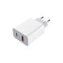 Caricatore USB + USB C Ricarica rapida WT290, 20W + 18W, Bianco, Ideale per smartphone e tablet