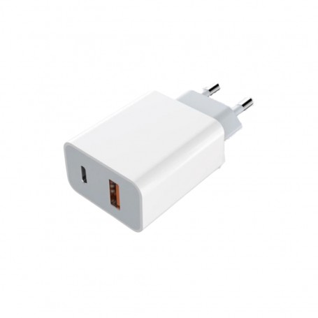 Caricatore USB + USB C Ricarica rapida WT290, 20W + 18W, Bianco, Ideale per smartphone e tablet