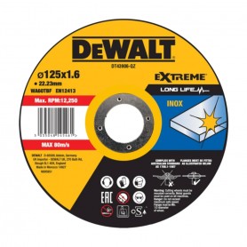 DeWALT DT43906-QZ Disco da taglio 125 mm OSA Long Life, Spessore 1.6 mm, Alte prestazioni