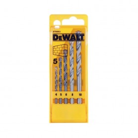DeWALT DT6952-QZ Set 5 Punte per muratura 4-5-6-8-10 mm, Adatte per calcestruzzo, muratura in mattoni e pietra