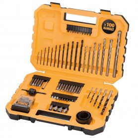 DeWALT DT71566-QZ Set 100 pezzi con punte per forare e avvitare, Seghe a tazza, Svasatura, Porta Punte
