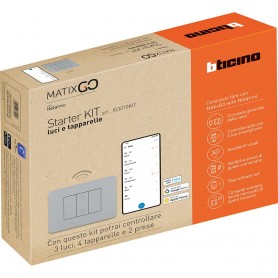 Starter Kit Bticino Matix Go JG3010KIT Grigio per gestire luci, prese e tapparelle, Gateway + Comandi connessi