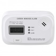 Rilevatore Monossido di Carbonio Certificato EN 50291 a Batterie MKC-208A, Allarme 85 dB, Bianco, IP20