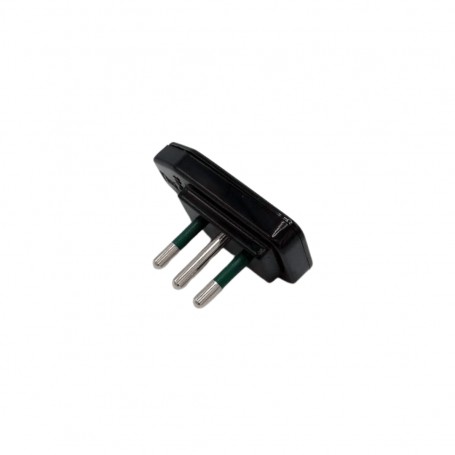 Spina salvaspazio Nera 10A Ra.el.con 9005NSP, 2P+T, 250V, Ultrapiatta, Policarbonato