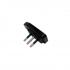 Spina salvaspazio Nera 10A Ra.el.con 9005NSP, 2P+T, 250V, Ultrapiatta, Policarbonato