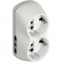 Bticino S3614D Adattatore B4 2 Prese Bipasso 10/16A e 2 Tedesche, Spina 16A, Bianco, CEI 23-50