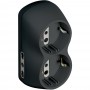 Bticino S3614G Adattatore B4 2 Prese Bipasso 10/16A e 2 Tedesche, Spina 16A, Antracite, CEI 23-50
