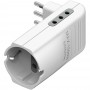 Bticino S3615DE Adattatore Salvaspazio Triplo 2 Prese 10A e 1 Tedesca, Spina 10A, Bianco, CEI 23-50