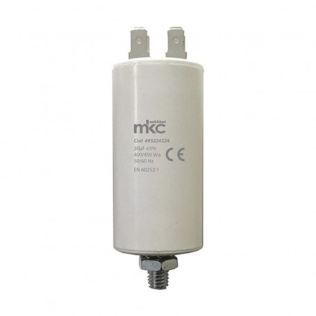 Condensatore 30 UF 400/450V con terminale faston 6,3 mm Melchioni 493224524, Polipropilene, Utile per avviamento motori