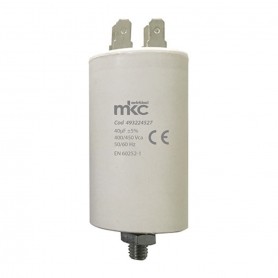 Condensatore 40 UF 400/450V con terminale faston 6,3 mm Melchioni 493224527, Polipropilene, Utile per avviamento motori