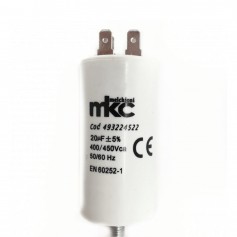 Condensatore 20 UF 400/450V con terminale faston 6,3 mm Melchioni 493224522, Polipropilene, Utile per avviamento motori