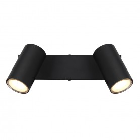 Globo Robby 57911-2B Barra 2 Spot orientabili, 2 GU10, Nero, Particolare cromo, Struttura in metallo, Moderno