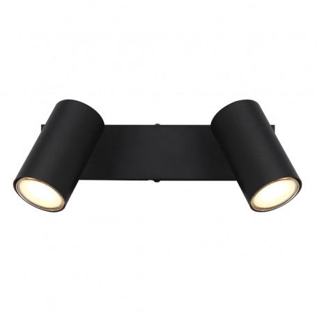 Globo Robby 57911-2B Barra 2 Spot orientabili, 2 GU10, Nero, Particolare cromo, Struttura in metallo, Moderno