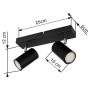 Globo Robby 57911-2B Barra 2 Spot orientabili, 2 GU10, Nero, Particolare cromo, Struttura in metallo, Moderno