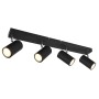 Globo Robby 57911-4B Barra 4 Spot orientabili, 4 GU10, Nero, Particolare cromo, Struttura in metallo, Moderno