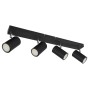 Globo Robby 57911-4B Barra 4 Spot orientabili, 4 GU10, Nero, Particolare cromo, Struttura in metallo, Moderno