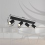 Globo Robby 57911-4B Barra 4 Spot orientabili, 4 GU10, Nero, Particolare cromo, Struttura in metallo, Moderno