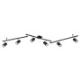 Globo Robby 57910-6B Barra 6 Spot orientabili, 6 GU10, Nero, Particolare cromo, Struttura in metallo, Moderno
