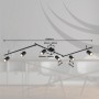 Globo Robby 57910-6B Barra 6 Spot orientabili, 6 GU10, Nero, Particolare cromo, Struttura in metallo, Moderno