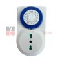 Proxe 700002 Timer a spina giornaliero meccanico, Cavalieri da 30 minuti, Spina 16A, Presa Bipasso 10/16A, 3500W Carico massimo
