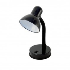 MED 407-N Lampada da scrivania orientabile, 1 E27, Nera, Diffusore e base in metallo, Interruttore su base