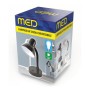 MED 407-N Lampada da scrivania orientabile, 1 E27, Nera, Diffusore e base in metallo, Interruttore su base