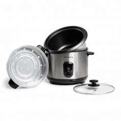 Melchioni Loto 118320102 Cuociriso Vaporiera 1.8 Litri, 700W, Antiaderente, Coperchio in vetro