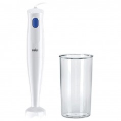Braun MQ10.001P MultiQuick 1 Frullatore Immersione, 450W, 1 velocità, Bicchiere 600 ml, Sistema EasyTwist