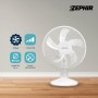 Zephir PBI405 Ventilatore da tavolo, 5 Pale, Diametro 40 cm, 45W, 3 Velocità, Oscillazione laterale, Inclinabile, Bianco