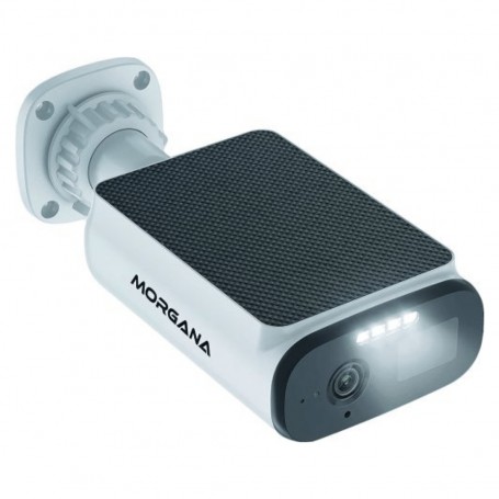 Bravo Morgana Telecamera Ricaricabile con pannello solare Wi-Fi 3MP, Audio bidirezionale, Registrazione su SD