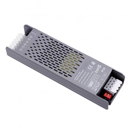 MKC 530137072 Trasformatore 12/24V 100W con selezione automatica, Slim, Realizzato in Acciaio, Morsetti a molla