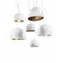 Sospensione Vistosi Surface SP G con forma irregolare, Interno Fumè ed esterno Bianco, 1 E27, MADE IN ITALY, Moderna