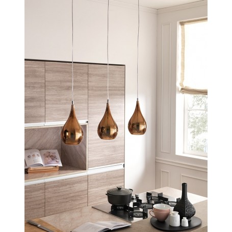 Cangini e Tucci Zoe GIG1303.1L Sospensione con vetro di murano liscio bronzo metallizzato, 1 E27, Diametro 22 cm, MADE IN ITALY