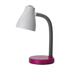 Lampada da scrivania bianca e lilla ideale per camera di bambini e ragazzi Perenz 6036R, Plastica resistente, 1 E27, IP20
