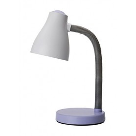 Lampada da scrivania bianca e viola ideale per camera di bambini e ragazzi Perenz 6036VI, Plastica resistente, 1 E27, IP20