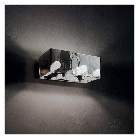 Applique parete Ideal lux Box AP2 cromo, 2 lampadine G9, vetro rifinito in cromo, base cromata|Coppolav.it: Applique