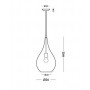 Cangini e Tucci Lacrima RGIG1253.1L Sospensione con vetro di murano Rigadin, Trasparente, 1 E27, Diametro 26 cm, MADE IN ITALY