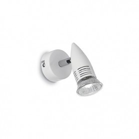 Faretto spot da parete orientabile Ideal Lux Alfa AP1 Bianco, 1 GU10, Struttura in metallo, Moderno