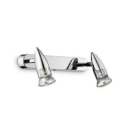 Faretto spot da parete orientabile Ideal Lux Alfa AP2 Cromo lucido, 2 GU10, Struttura in metallo, Moderno