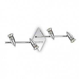 Faretti spot da parete o soffitto orientabili Ideal Lux Alfa PL4 Cromo lucido, 4 GU10, Struttura in metallo, Moderno