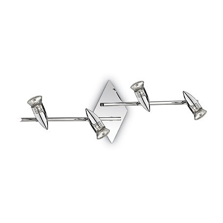 Faretti spot da parete o soffitto orientabili Ideal Lux Alfa PL4 Cromo lucido, 4 GU10, Struttura in metallo, Moderno