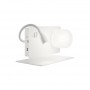 Lampada da parete con mensola verso destra Ideal Lux BOOK2AP2, Bianca, 1 G9 + LED 3W, Presa USB, Braccio flessibile gommato