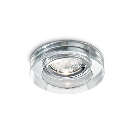 Faretto da incasso Ideal lux Blues Round con vetro cristallo trasparente, 1 GU10, Diametro 95 mm, Tondo
