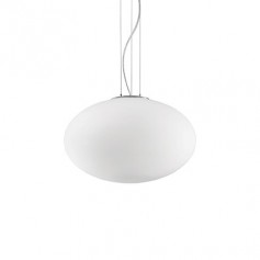 Plafoniera con vetro bianco soffiato e montatura in metallo, 1 luce E27, Ideal Lux Candy PL1 D40