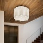 Plafoniera Ideal Lux Compo PL6 con diffusori in vetro bianco ondulato, 6 E27, Struttura in metallo bianco, Diametro 56 cm