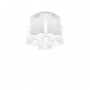 Plafoniera Ideal Lux Compo PL6 con diffusori in vetro bianco ondulato, 6 E27, Struttura in metallo bianco, Diametro 56 cm