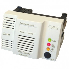 Rilevatore fughe di gas metano da incasso Orbis ONDA OB510000 compatibile con Bticino, Vimar, Gewiss, Legrand e Siemens