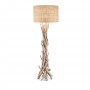 Piantana in legno naturale chiaro Ideal Lux Driftwood PT1 con paralume rivestito in tessuto, 1 E27, Altezza 1575 mm